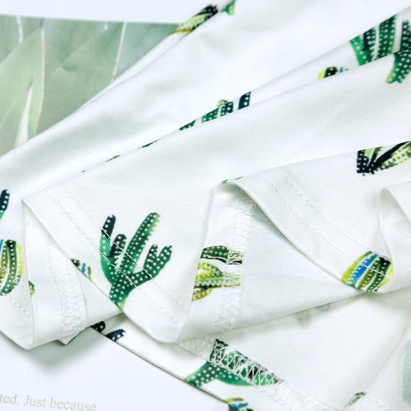 Mommy and Me Chic V-neck Cactus Charm Matching Dress (2550658138196)