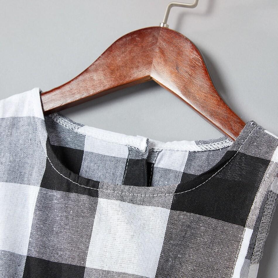 Plaid Print Sleeveless Matching Jumpsuit in Gery (3612009988180)