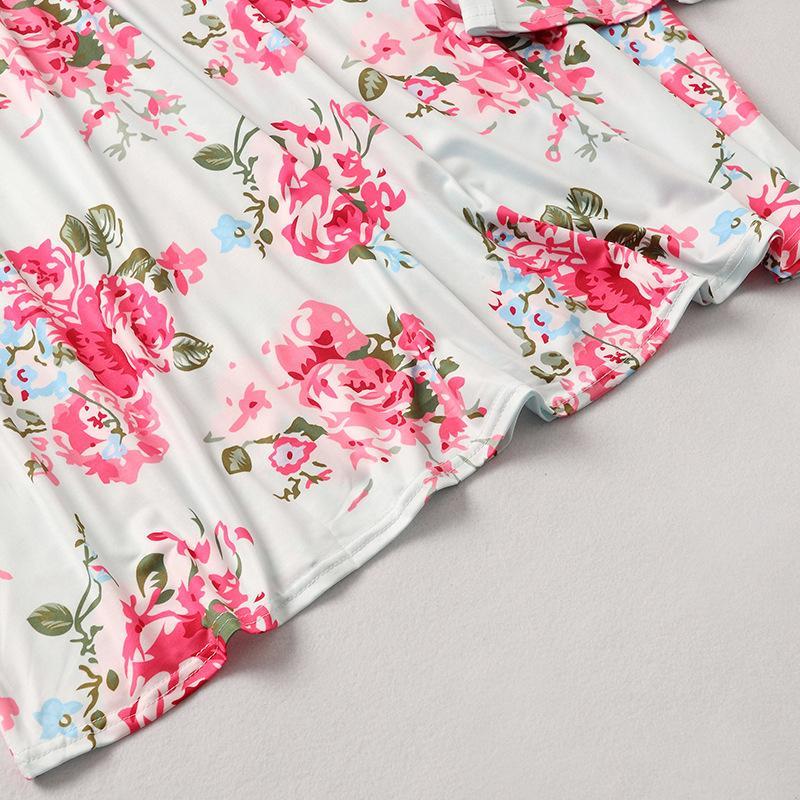 Mom Girl Botanical Prints Floor Length Matching Dress (2542411087956)