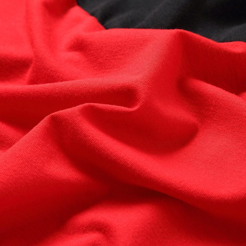 Black&Red Long-sleeve Stitching Striped Matching Dresses (3655980417108)