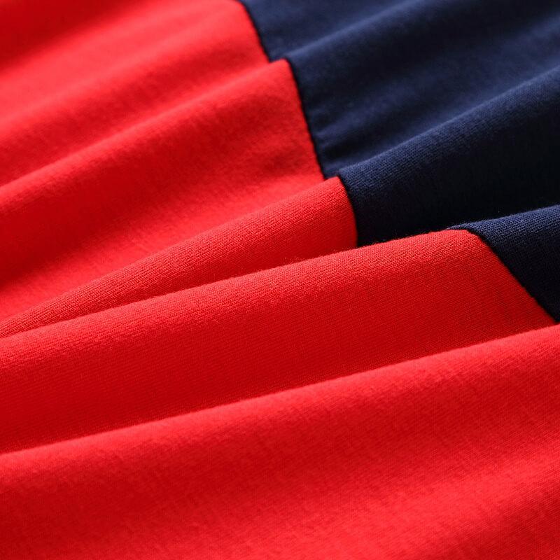 Dark Blue Long-sleeve Stitching Striped Matching Dresses (3655985758292)