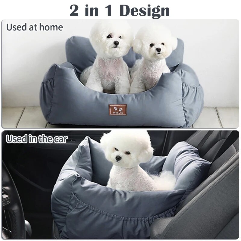 Dog Seat Bag Basket  Puppy Car Seat Cover Sofa with Safe Belt Pet Travel Car Seats Cover for Small Medium Dogs Pet Carrier
