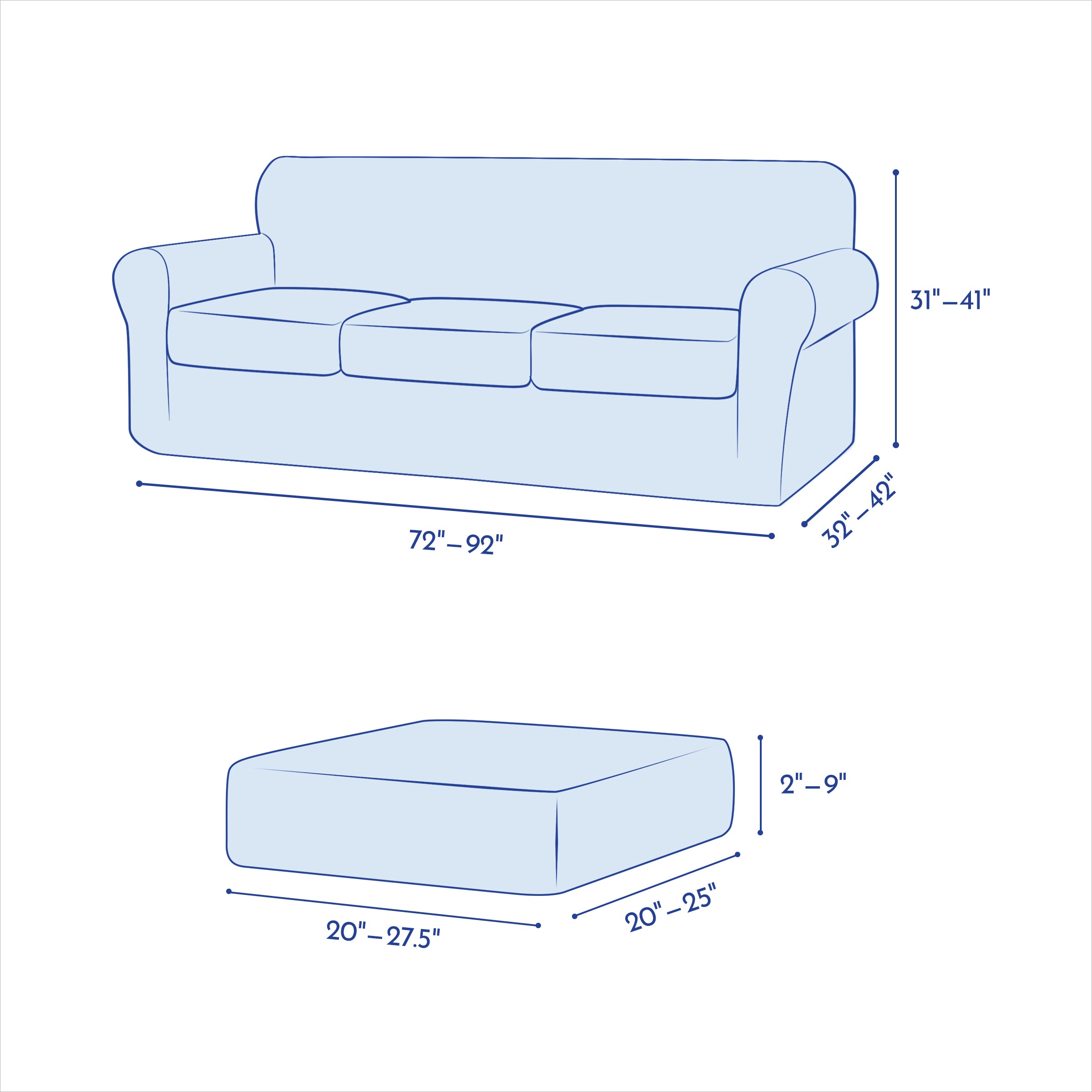 Maurice Retro Knit & Stripes Stretch Sofa Cover