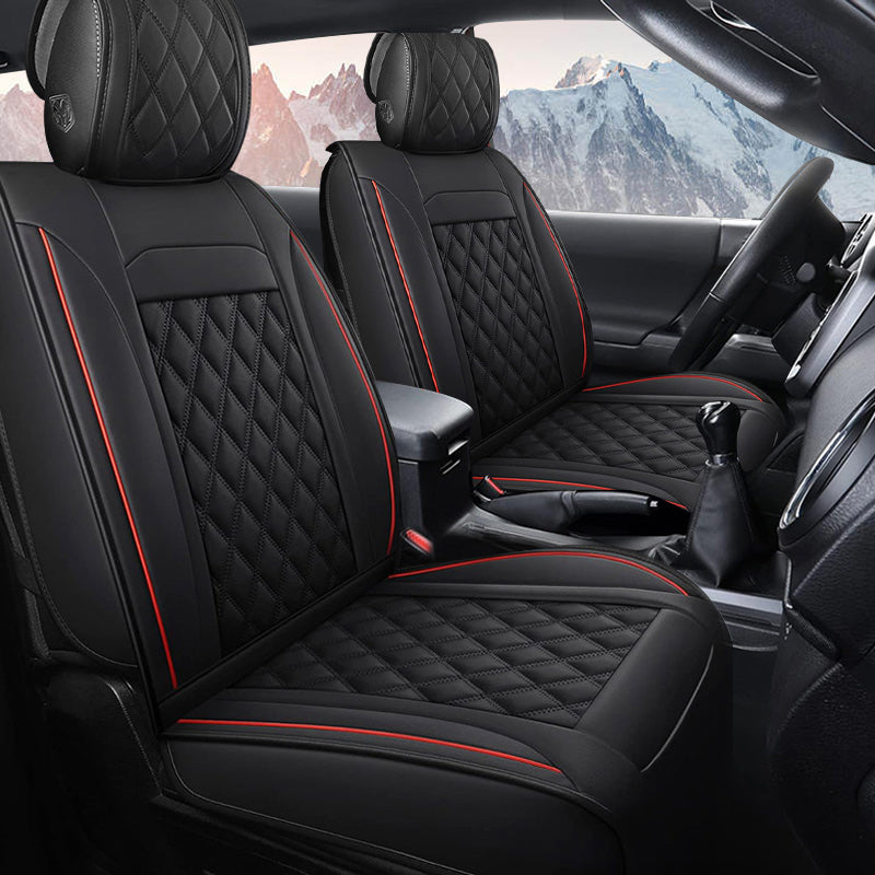 Seat Covers Full Set Durable Waterproof Leather for  Pickup Truck Fit for Toyota Tacoma 2005 to 2023