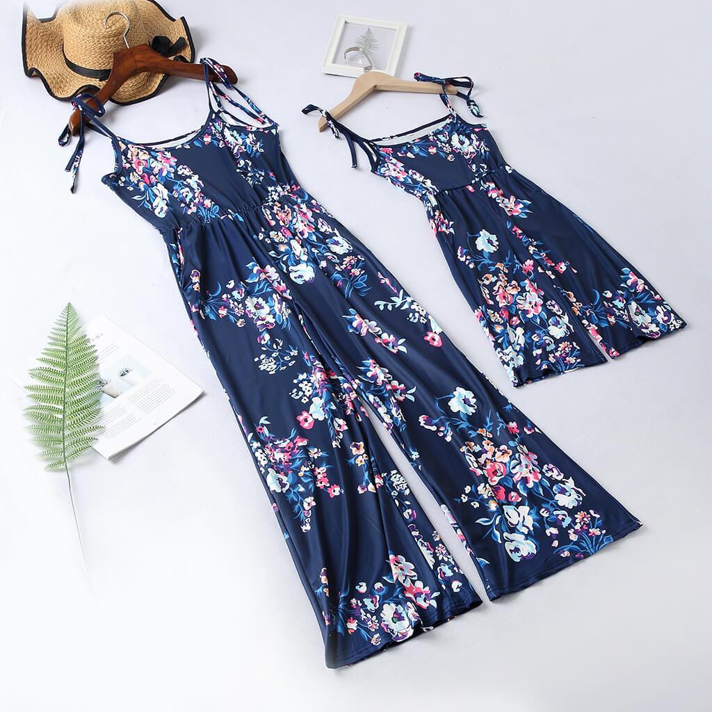 Self Tie Floral Sleeveless Matching Jumpsuits (2531426336852)