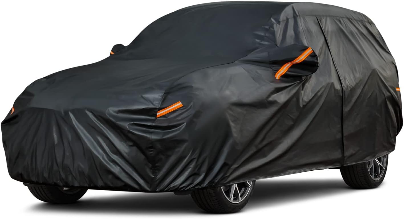 Car Cover Waterproof All Weather for Automobiles, Outdoor Full Cover Rain Sun UV Protection with Zipper Cotton, Size A2 3XL Universal Fit for Sedan (186-193 inch)
