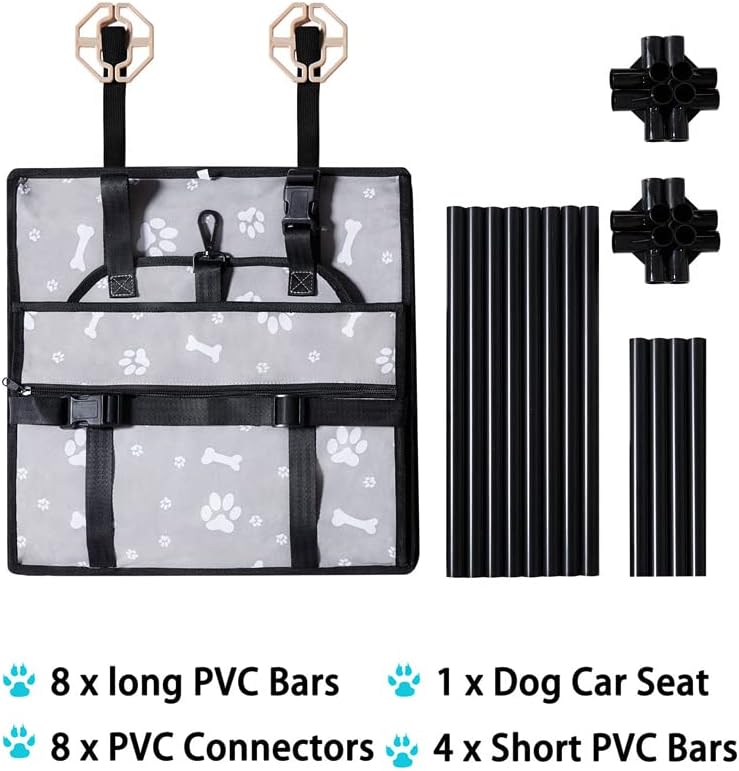 GENORTH Dog Car Seats for Medium Dogs 20lbs,Upgrade Dog Booster Seat Folding Puppy Car Seat for Small to Medium Pet
