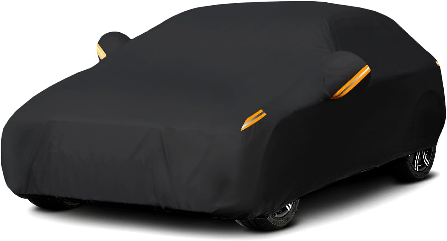 MORNYRAY Waterproof Car Cover All Weather Snowproof UV Protection Windproof Outdoor Full car Cover, Universal Fit for Sedan (Fit Sedan Length 194-206 inch, Blue)