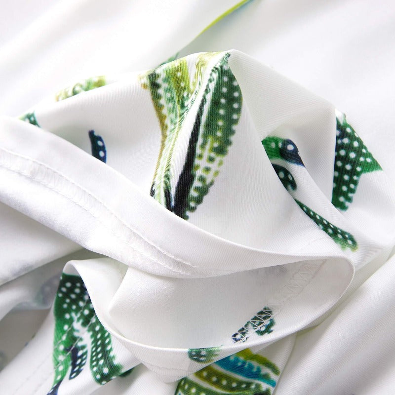 Cactus Print splicing Sleeveless Mommy and Me Maxi Dress (3568679452756)