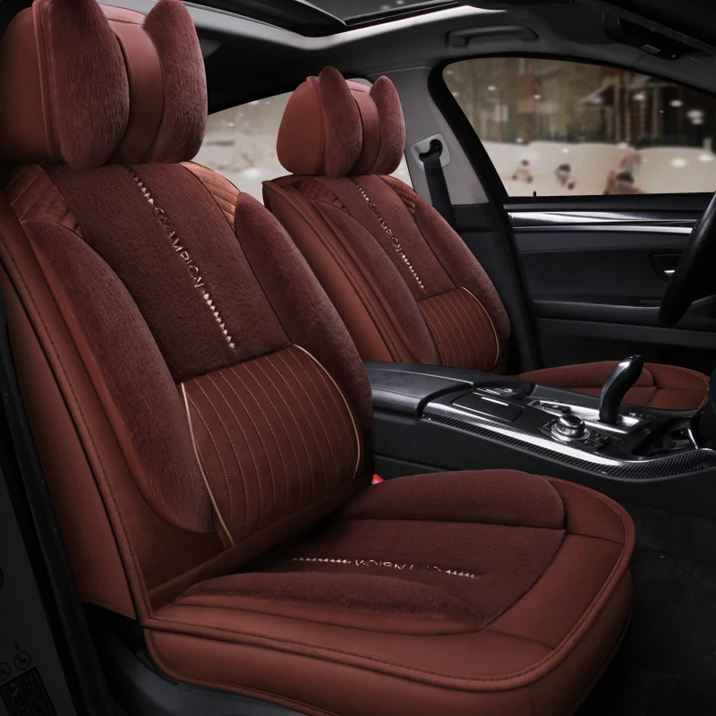 5D warm plush car seat cover Universal Seat Cushion Car Styling For Peugeot 206 207 2008 301 307 308sw 3008 408 4008 508 car acc