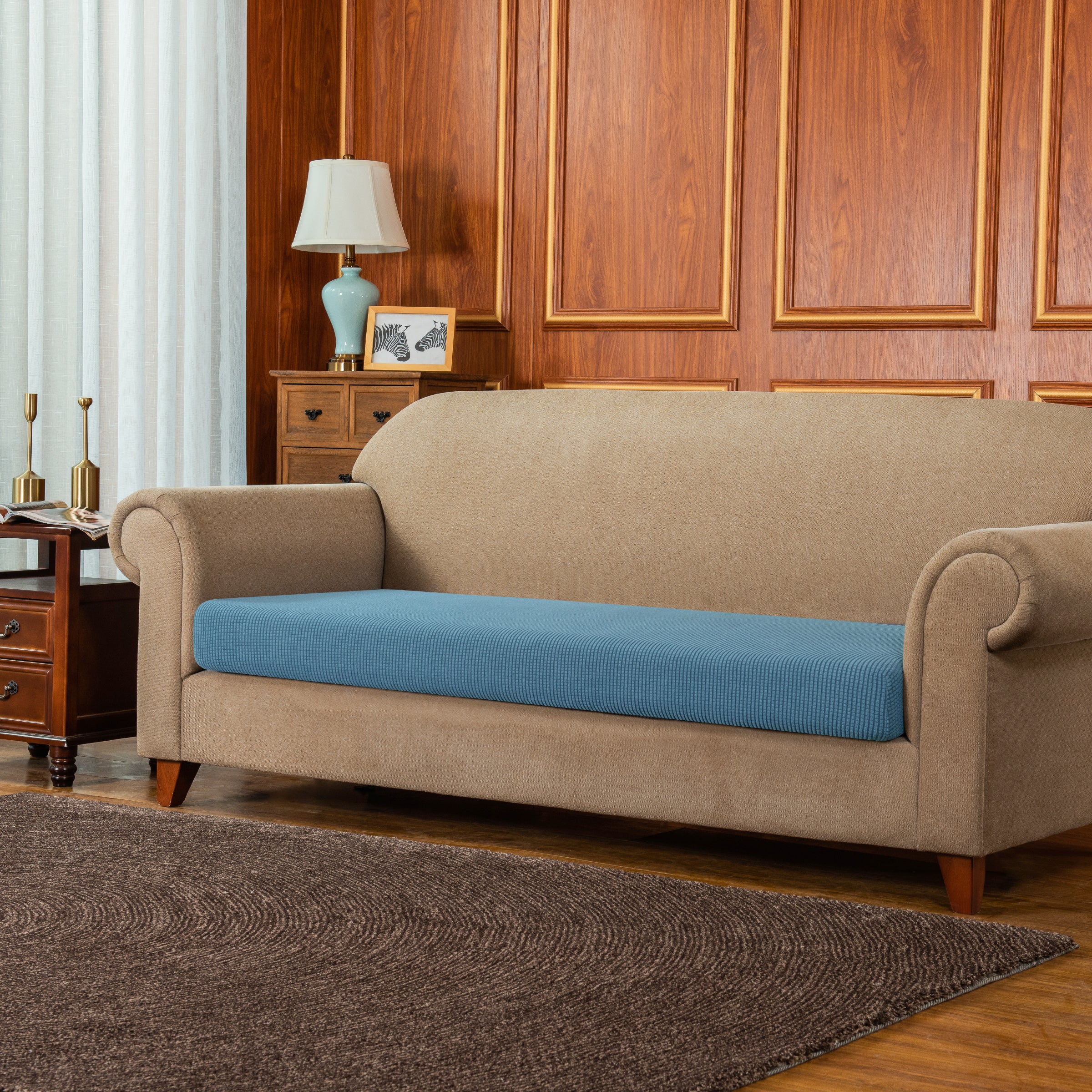 Ivor Plaid Stretch Sofa Cushion Cover