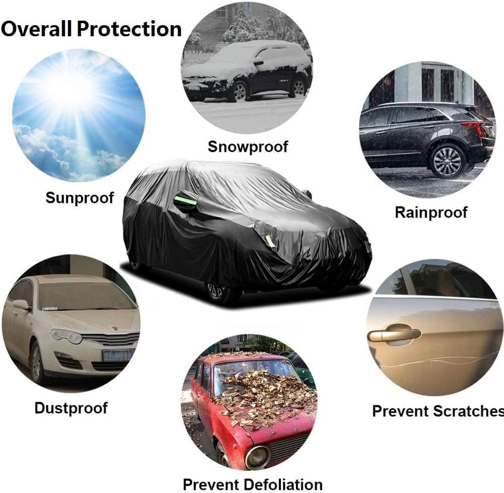 Car Cover Waterproof All Weather for Automobiles Heavy Duty Full Exterior Covers Fit Sedan Dodge Charger, Chrysler 300, Hyundai Genesis, Ford Taurus, Buick Lacrosse, Mercedes Benz S-Class (194"-208")