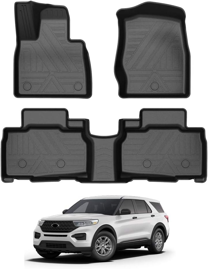 Custom Fit Floor Mats for Ford Escape 2022 2021 2020 No-Hybird (NOT Fit Hybrid Models) Floor Liner All Weather Car Mats 1st & 2nd Row Liners Full Set Black Non-Slip
