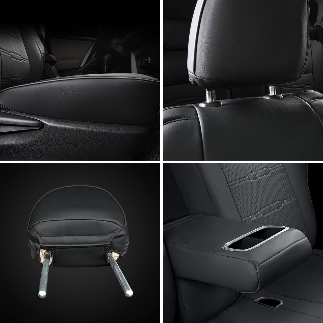 Custom Fit for Toyota RAV4 2013 2014 2015 2016 2017 2018 Car Seat Covers with Waterproof Faux Leather Full Set (Beige, RAV4 2013-2018)