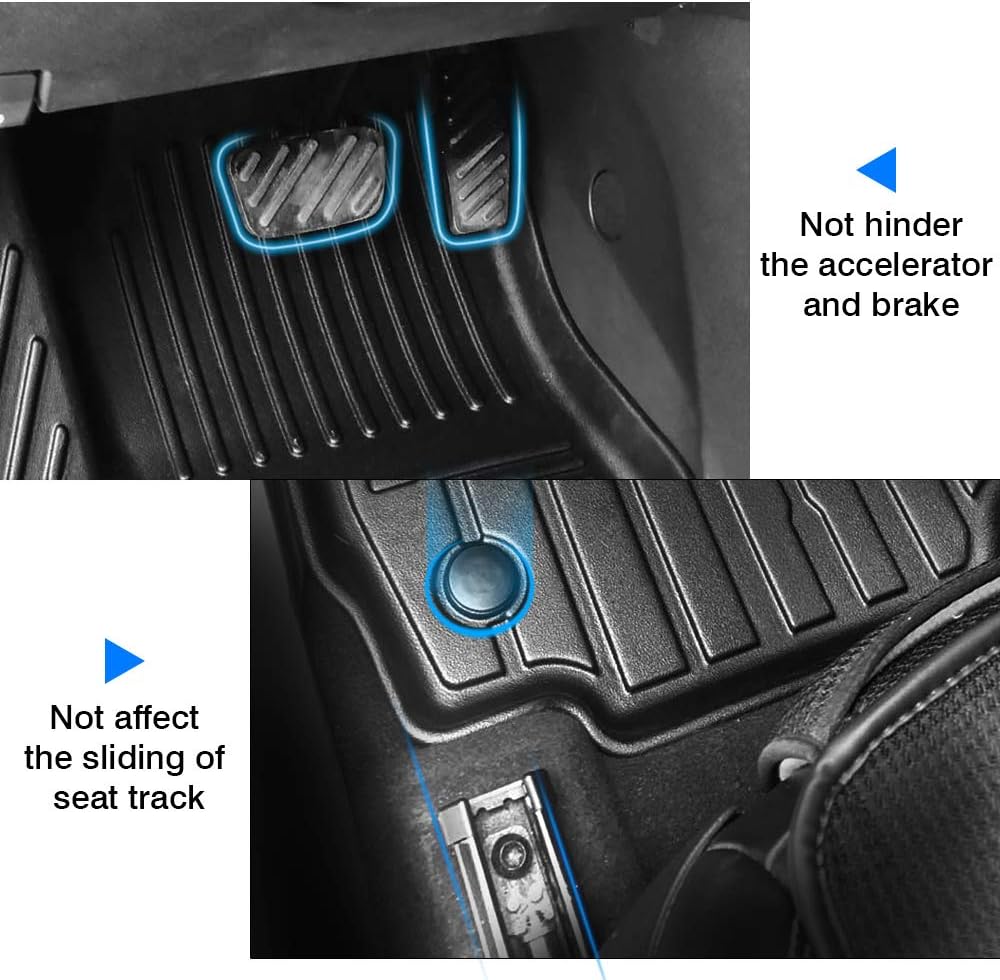 Custom Fit Floor Mats for Ford Escape 2022 2021 2020 No-Hybird (NOT Fit Hybrid Models) Floor Liner All Weather Car Mats 1st & 2nd Row Liners Full Set Black Non-Slip