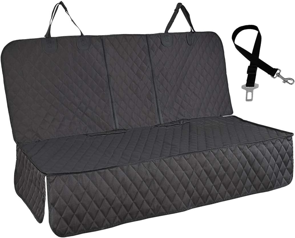 Honest Dog Car Seat Covers with Mesh Window, Side Flap for Cars, Trucks, and Suv's - Waterproof & Nonslip Pet Seat Cover for Backseat(Black, 57”W x 47”L)