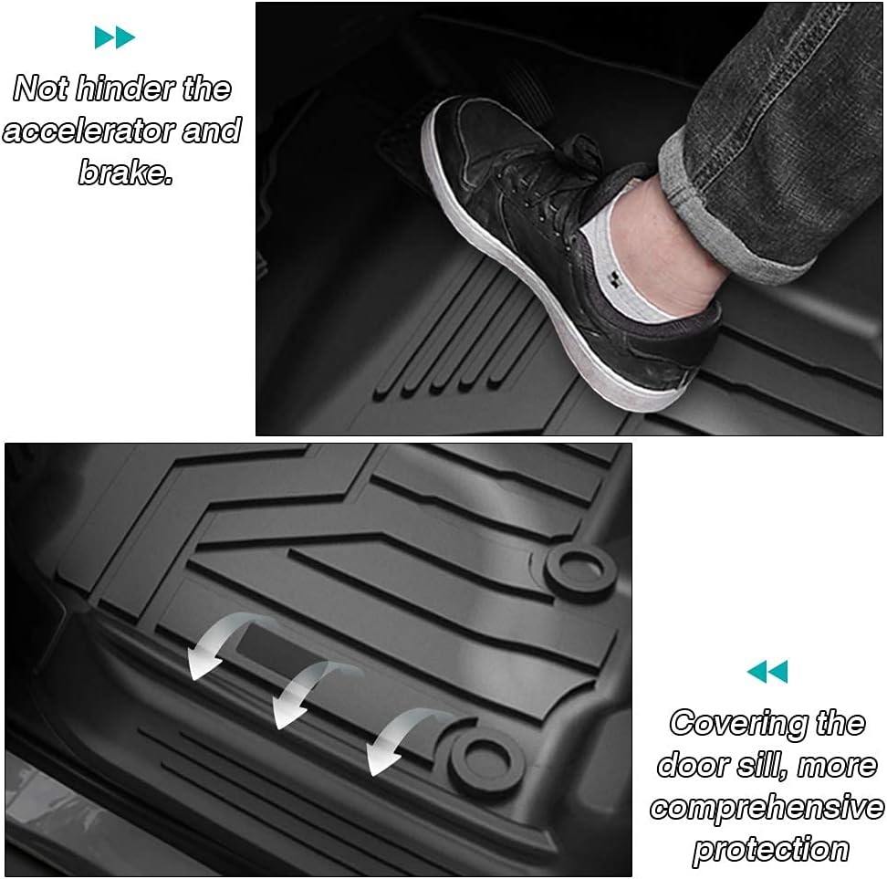 Custom Fit Floor Mats for Ford Escape 2022 2021 2020 No-Hybird (NOT Fit Hybrid Models) Floor Liner All Weather Car Mats 1st & 2nd Row Liners Full Set Black Non-Slip