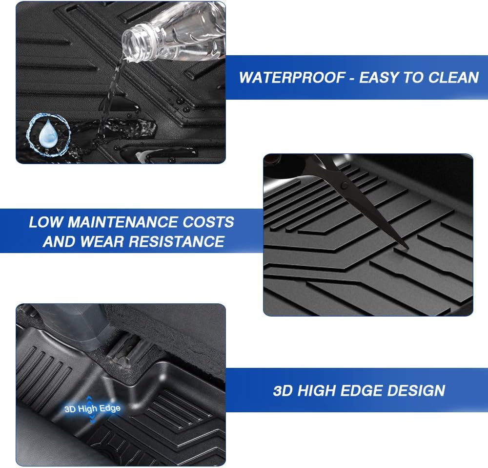 Custom Fit Floor Mats for Ford Escape 2022 2021 2020 No-Hybird (NOT Fit Hybrid Models) Floor Liner All Weather Car Mats 1st & 2nd Row Liners Full Set Black Non-Slip