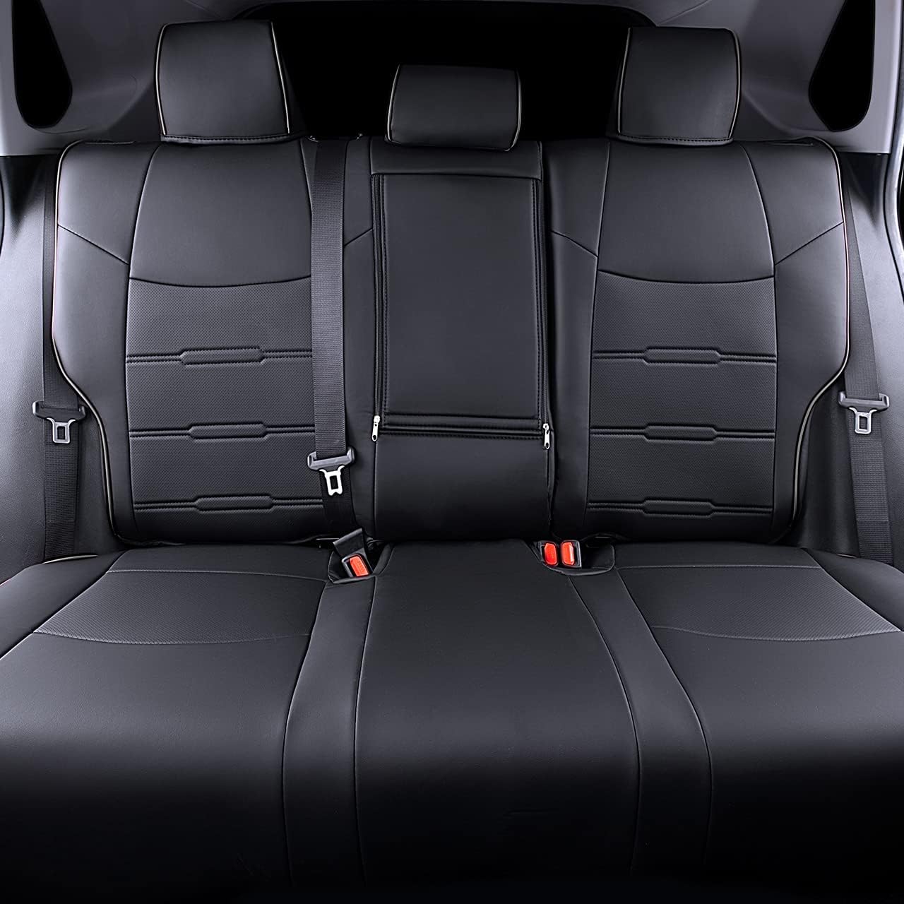 Custom Fit for Toyota RAV4 2013 2014 2015 2016 2017 2018 Car Seat Covers with Waterproof Faux Leather Full Set (Beige, RAV4 2013-2018)