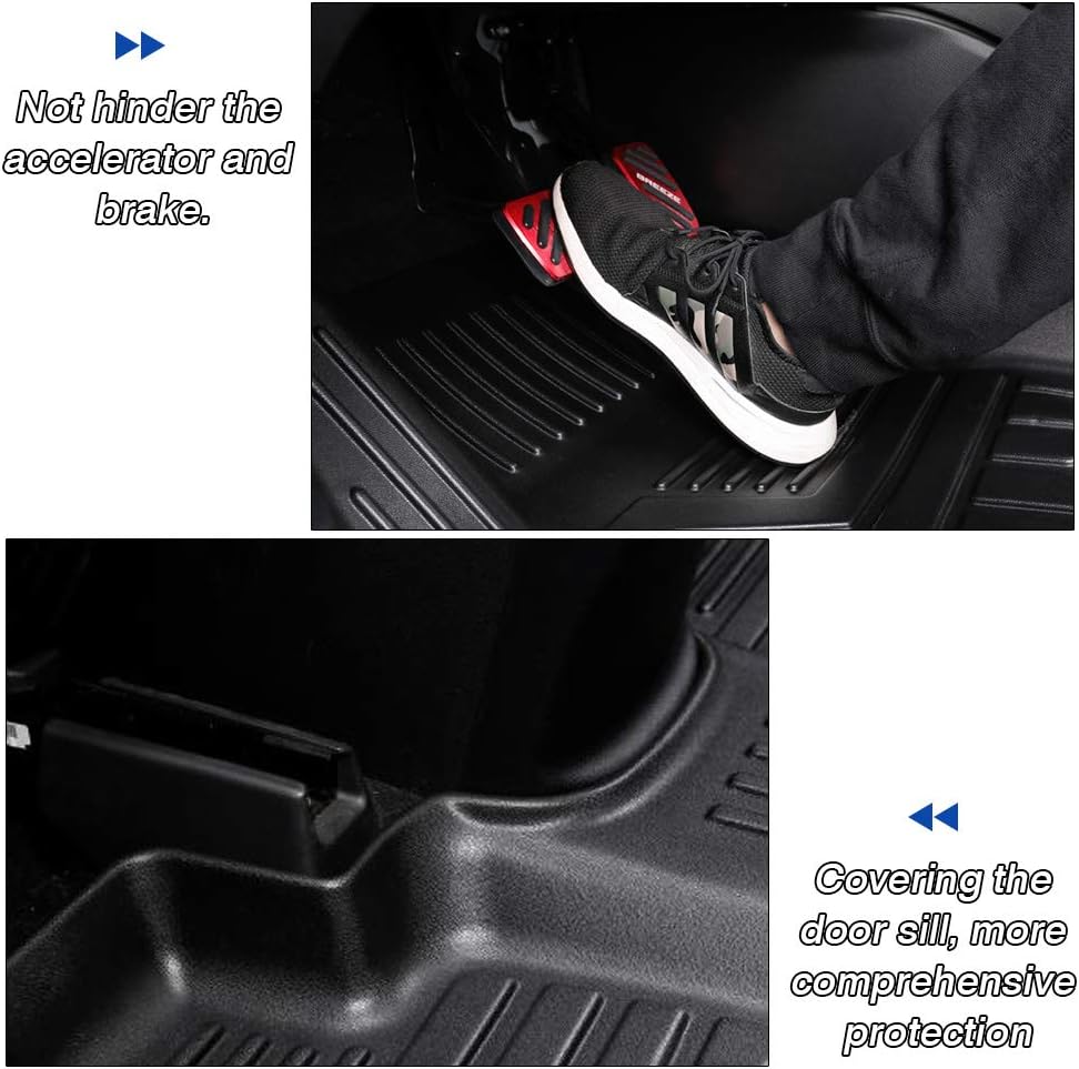 Custom Fit Floor Mats for Ford Escape 2022 2021 2020 No-Hybird (NOT Fit Hybrid Models) Floor Liner All Weather Car Mats 1st & 2nd Row Liners Full Set Black Non-Slip