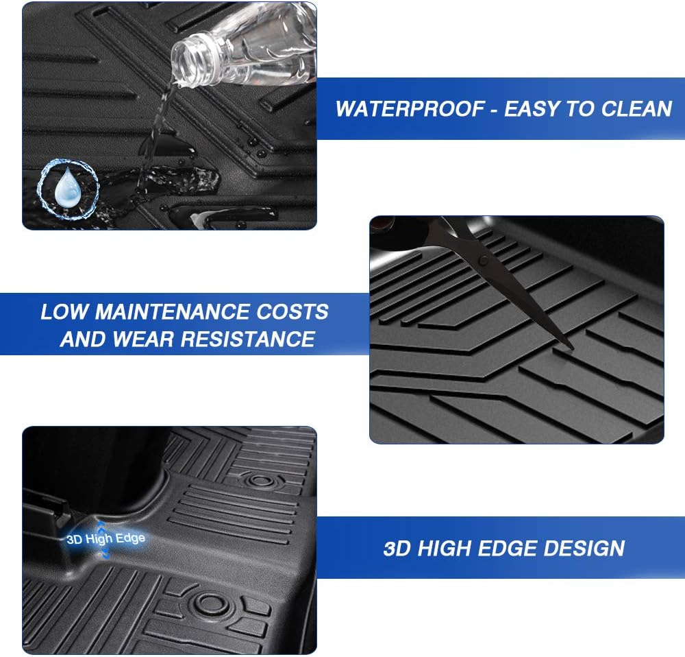 Custom Fit Floor Mats for Ford Escape 2022 2021 2020 No-Hybird (NOT Fit Hybrid Models) Floor Liner All Weather Car Mats 1st & 2nd Row Liners Full Set Black Non-Slip
