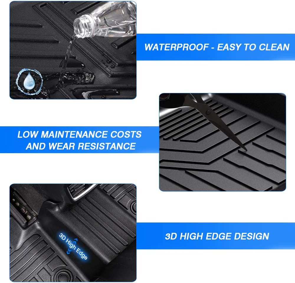 Custom Fit Floor Mats for Ford Escape 2022 2021 2020 No-Hybird (NOT Fit Hybrid Models) Floor Liner All Weather Car Mats 1st & 2nd Row Liners Full Set Black Non-Slip