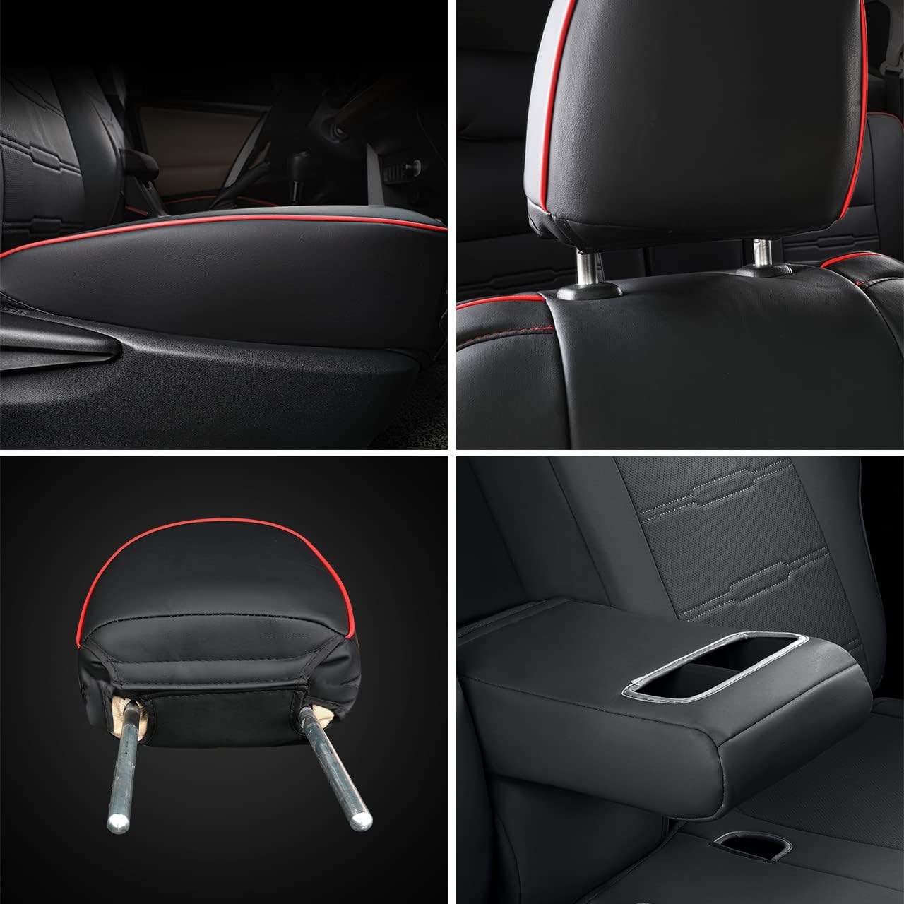 Custom Fit for Toyota RAV4 2013 2014 2015 2016 2017 2018 Car Seat Covers with Waterproof Faux Leather Full Set (Beige, RAV4 2013-2018)