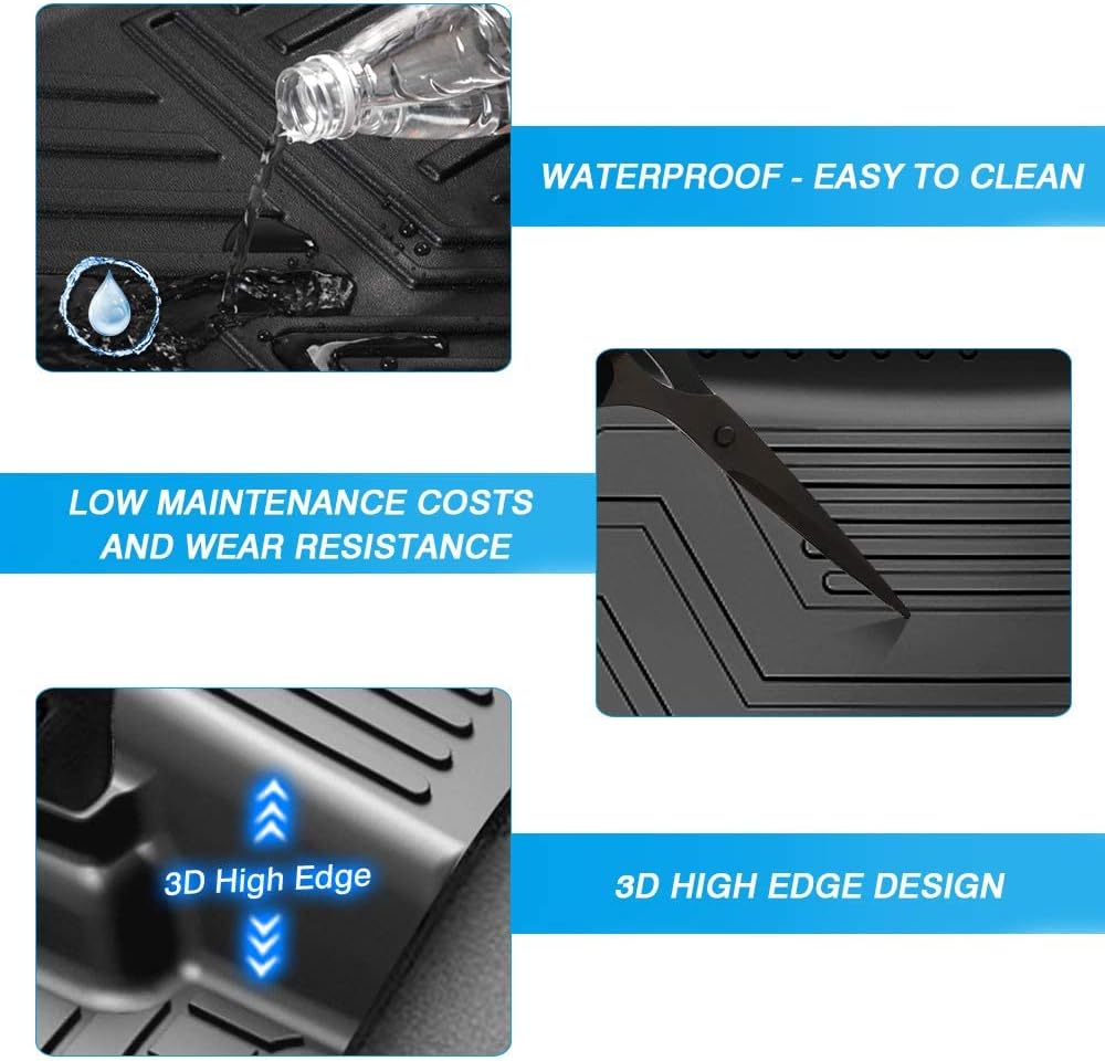 Custom Fit Floor Mats for Ford Escape 2022 2021 2020 No-Hybird (NOT Fit Hybrid Models) Floor Liner All Weather Car Mats 1st & 2nd Row Liners Full Set Black Non-Slip