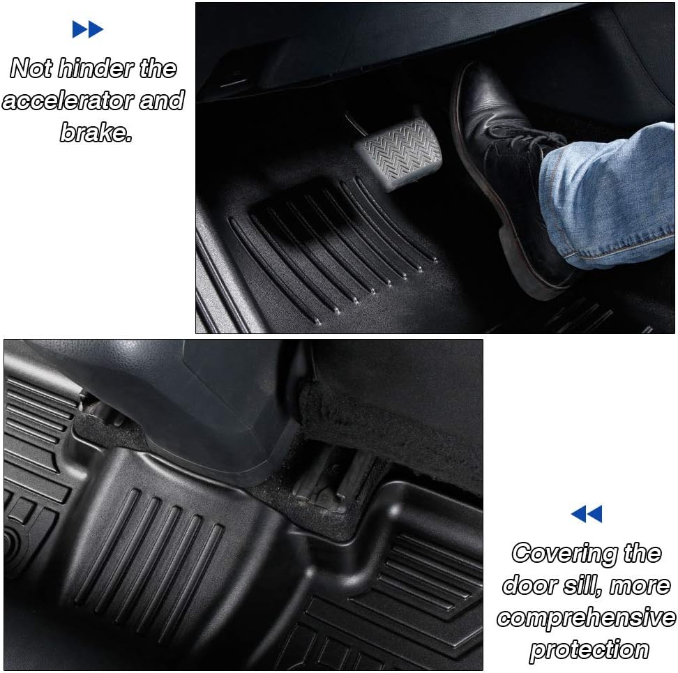 Custom Fit Floor Mats for Ford Escape 2022 2021 2020 No-Hybird (NOT Fit Hybrid Models) Floor Liner All Weather Car Mats 1st & 2nd Row Liners Full Set Black Non-Slip