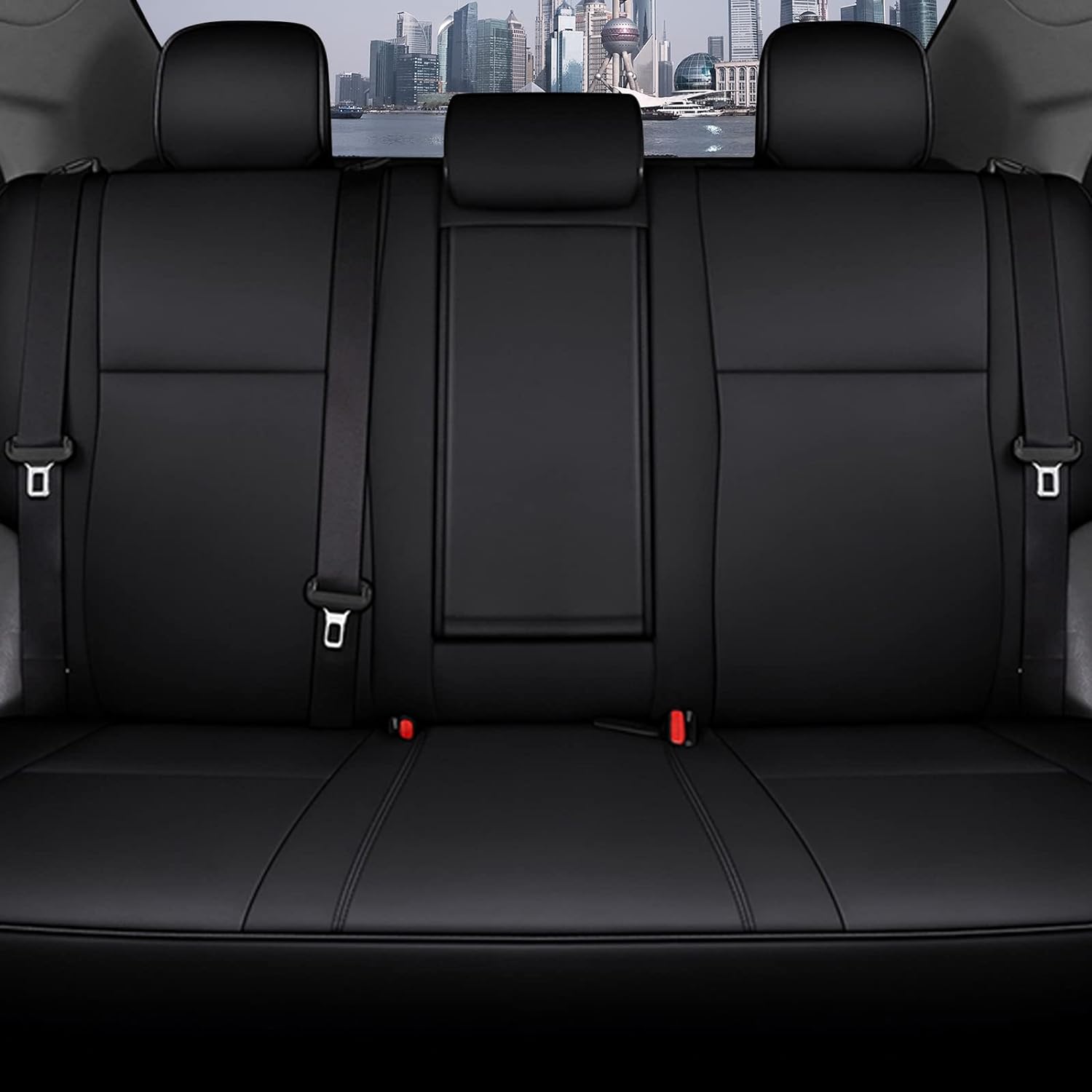 2 Front Seats Custom Fit for Toyota Corolla 2014-2019 Faux Leather Car Seat Covers Front Set Compatible Airbag Sedan Corolla Seat Protector Black(Front backrest Without arc)