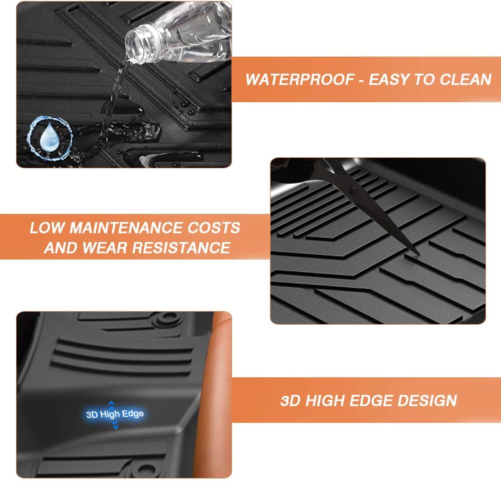 Custom Fit Floor Mats for Ford Escape 2022 2021 2020 No-Hybird (NOT Fit Hybrid Models) Floor Liner All Weather Car Mats 1st & 2nd Row Liners Full Set Black Non-Slip