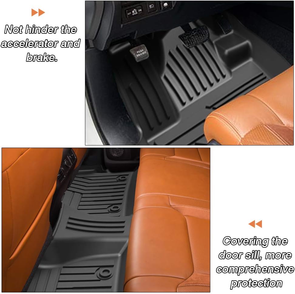 Custom Fit Floor Mats for Ford Escape 2022 2021 2020 No-Hybird (NOT Fit Hybrid Models) Floor Liner All Weather Car Mats 1st & 2nd Row Liners Full Set Black Non-Slip