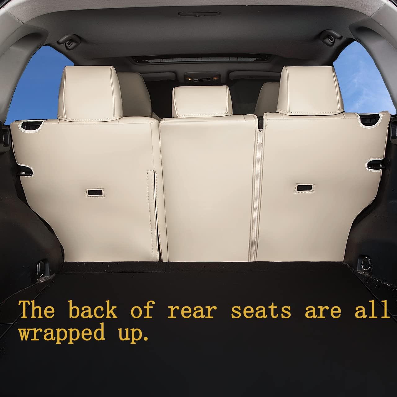 Custom Fit for Toyota RAV4 2013 2014 2015 2016 2017 2018 Car Seat Covers with Waterproof Faux Leather Full Set (Beige, RAV4 2013-2018)