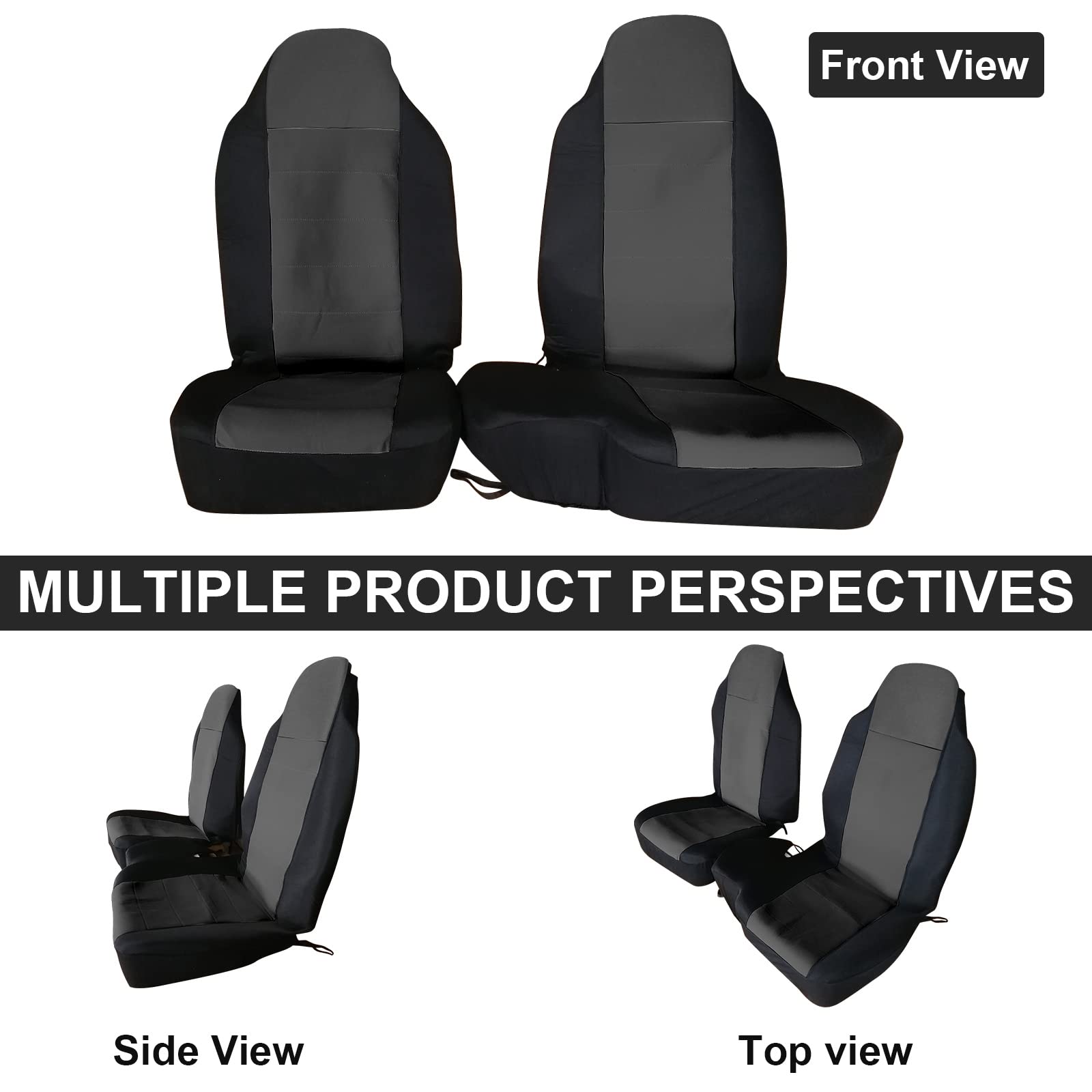 Custom-Fit Front Seat Covers Without Console Replace for 1998-2003 Ford Ranger Pickup 60/40 High Back Seats