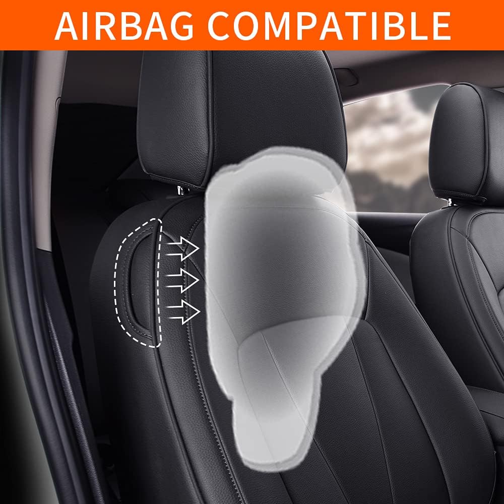 2 Front Seats Custom Fit for Toyota Corolla 2014-2019 Faux Leather Car Seat Covers Front Set Compatible Airbag Sedan Corolla Seat Protector Black(Front backrest Without arc)
