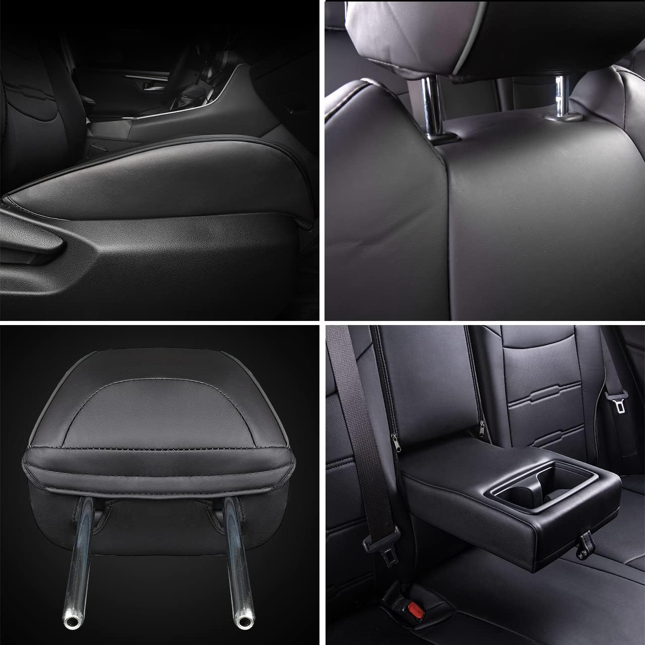 Custom Fit for Toyota RAV4 2013 2014 2015 2016 2017 2018 Car Seat Covers with Waterproof Faux Leather Full Set (Beige, RAV4 2013-2018)