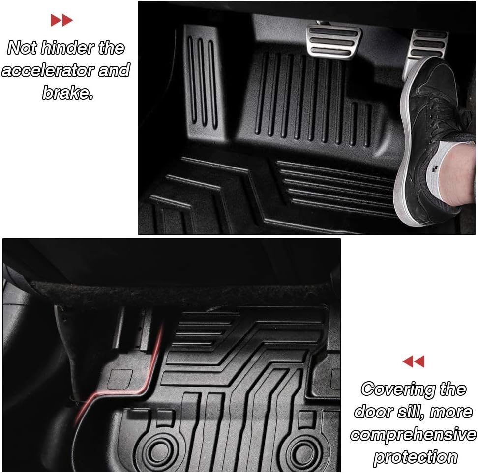Custom Fit Floor Mats for Ford Escape 2022 2021 2020 No-Hybird (NOT Fit Hybrid Models) Floor Liner All Weather Car Mats 1st & 2nd Row Liners Full Set Black Non-Slip