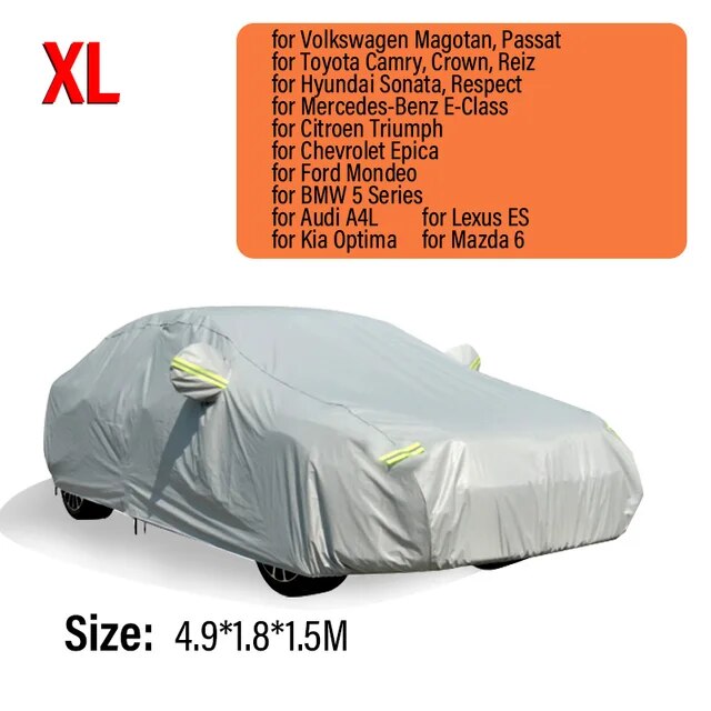 All Seasons Full Car Cover Outdoor Indoor UV Protection Sunscreen Heat Protection Dustproof Scratch-Resistant Sedan Suit