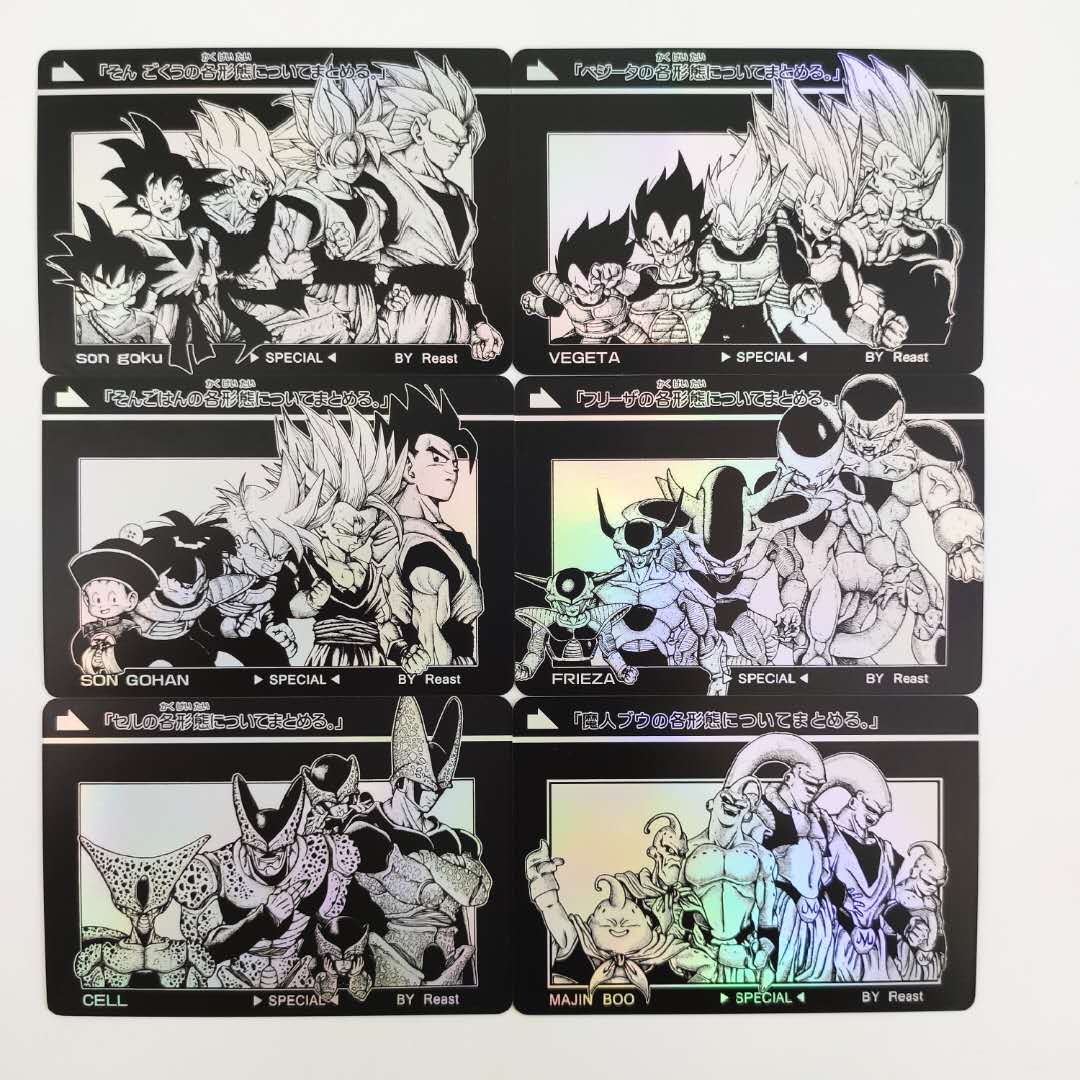 Dragon Ball Z Super Saiyan Goku Vegeta Evolution 6pcs Set Anime Collectible Game Cards Hobby Collection - 1