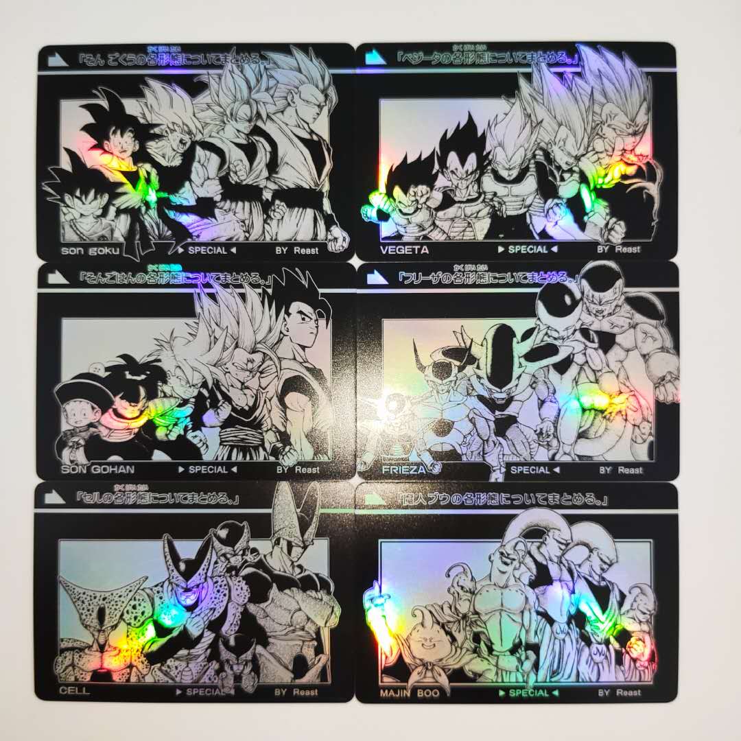 Dragon Ball Z Super Saiyan Goku Vegeta Evolution 6pcs Set Anime Collectible Game Cards Hobby Collection - 2