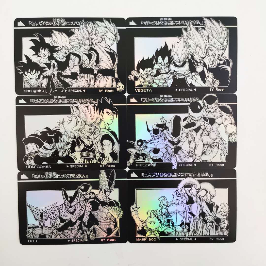 Dragon Ball Z Super Saiyan Goku Vegeta Evolution 6pcs Set Anime Collectible Game Cards Hobby Collection - 4