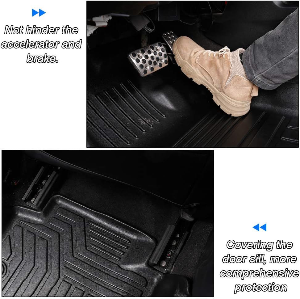 Custom Fit Floor Mats for Ford Escape 2022 2021 2020 No-Hybird (NOT Fit Hybrid Models) Floor Liner All Weather Car Mats 1st & 2nd Row Liners Full Set Black Non-Slip