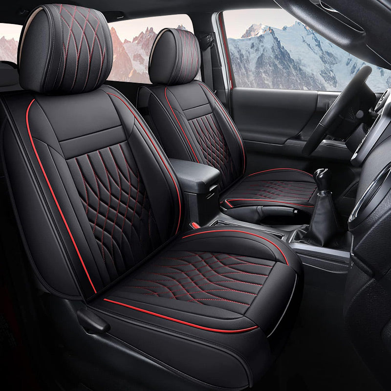 Seat Covers Full Set Durable Waterproof Leather for  Pickup Truck Fit for Toyota Tacoma 2005 to 2023