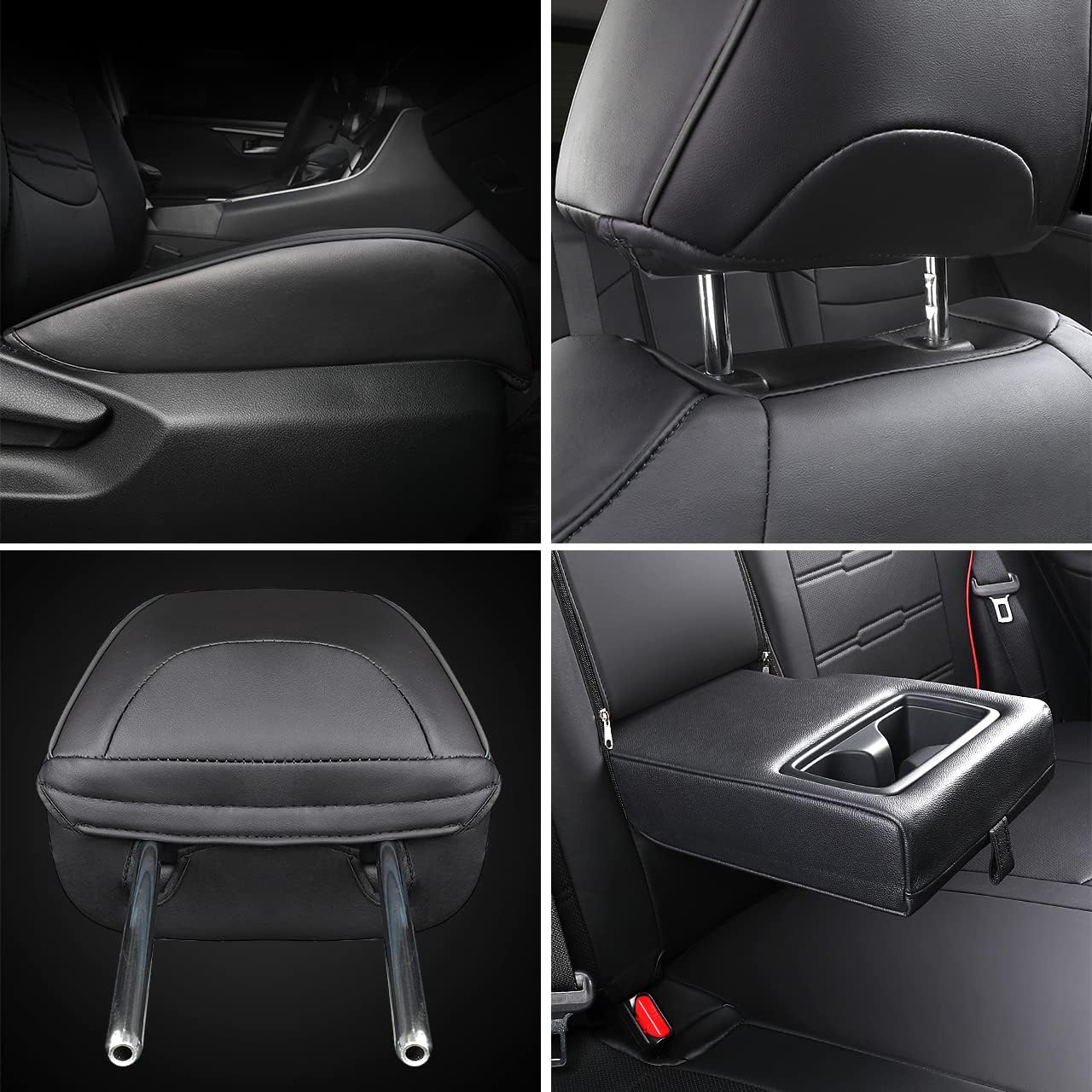 Custom Fit for Toyota RAV4 2013 2014 2015 2016 2017 2018 Car Seat Covers with Waterproof Faux Leather Full Set (Beige, RAV4 2013-2018)