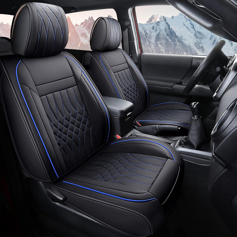 Seat Covers Full Set Durable Waterproof Leather for  Pickup Truck Fit for Toyota Tacoma 2005 to 2023