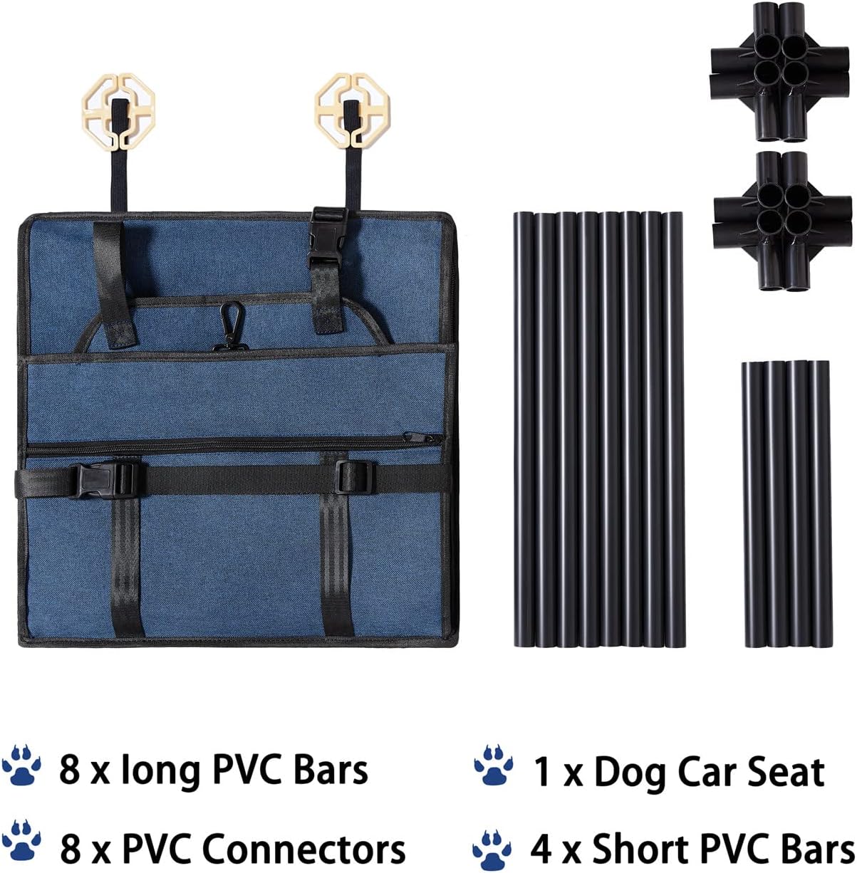 GENORTH Dog Car Seats for Medium Dogs 20lbs,Upgrade Dog Booster Seat Folding Puppy Car Seat for Small to Medium Pet