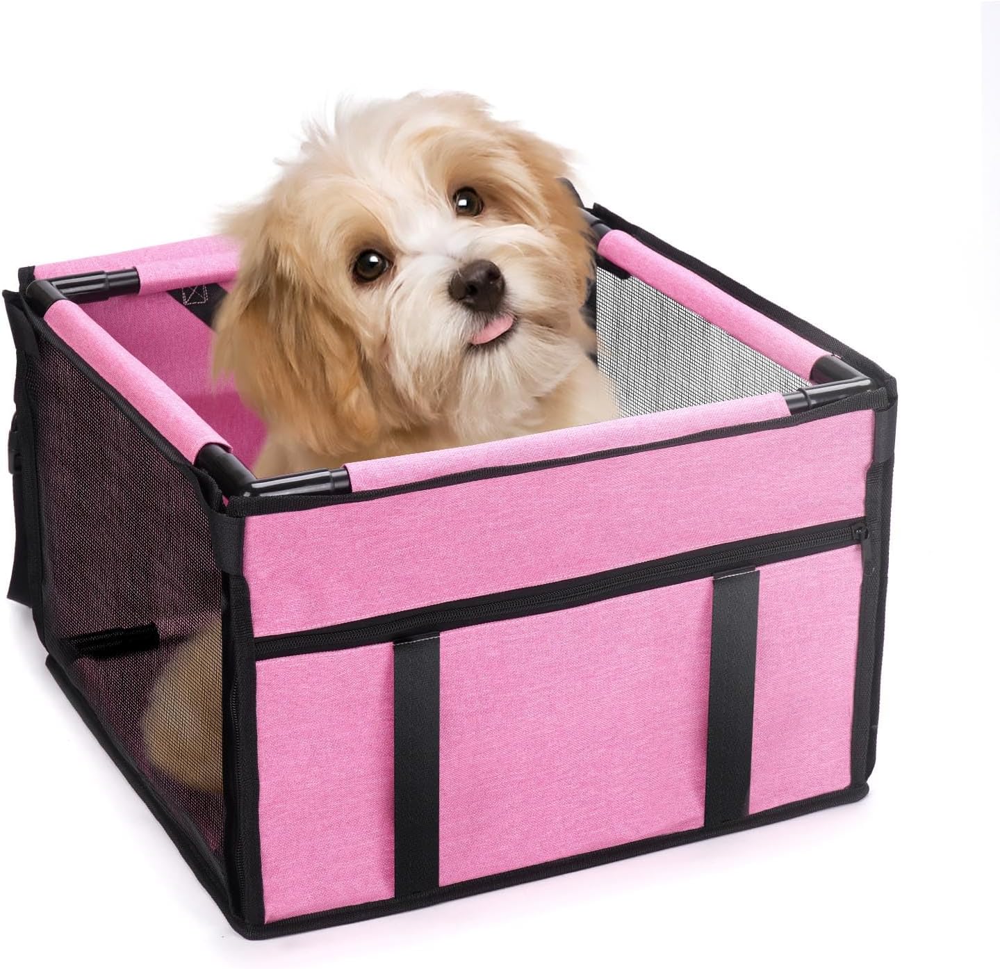 GENORTH Dog Car Seats for Medium Dogs 20lbs,Upgrade Dog Booster Seat Folding Puppy Car Seat for Small to Medium Pet