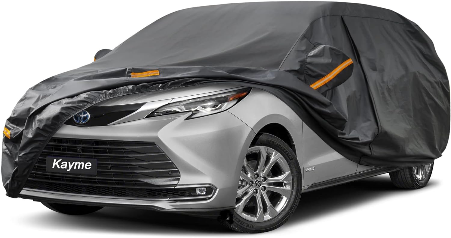 Car Cover Waterproof All Weather for Automobiles, Outdoor Full Cover Rain Sun UV Protection with Zipper Cotton, Size A2 3XL Universal Fit for Sedan (186-193 inch)