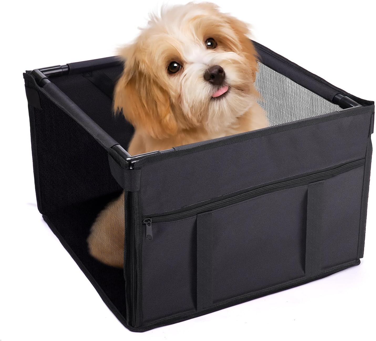 GENORTH Dog Car Seats for Medium Dogs 20lbs,Upgrade Dog Booster Seat Folding Puppy Car Seat for Small to Medium Pet