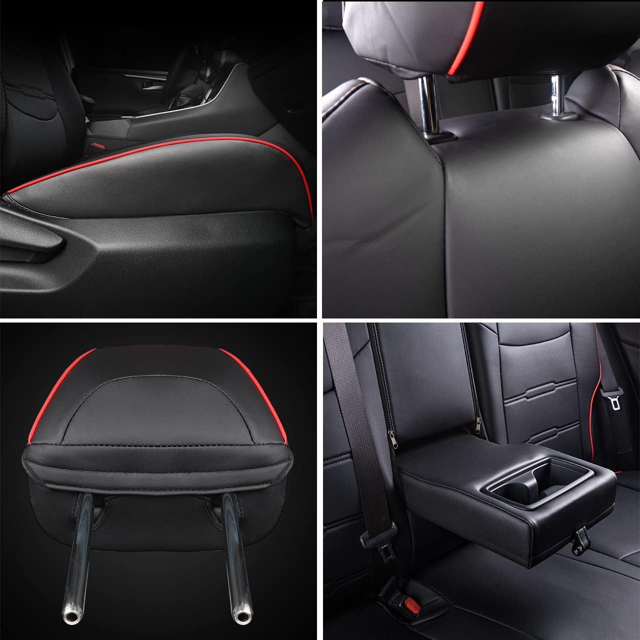 Custom Fit for Toyota RAV4 2013 2014 2015 2016 2017 2018 Car Seat Covers with Waterproof Faux Leather Full Set (Beige, RAV4 2013-2018)